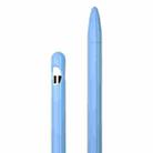 3 in 1 Striped Liquid Silicone Stylus Case with Two Tip Caps For Apple Pencil 2(Sky Blue) - 1