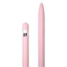 3 in 1 Striped Liquid Silicone Stylus Case with Two Tip Caps For Apple Pencil 2(Pink) - 1