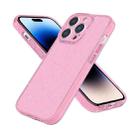 For iPhone 14 Pro Fine Hole Phone Case(Shining Pink) - 1
