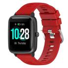 For Xiaomi Haylou Solar LS01 19mm Cross Textured Silicone Watch Band(Red) - 1