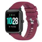 For Xiaomi Haylou Solar LS01 19mm Cross Textured Silicone Watch Band(Wine Red) - 1