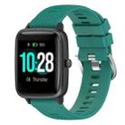 For Xiaomi Haylou Solar LS01 19mm Cross Textured Silicone Watch Band(Pine Green) - 1