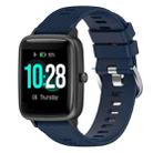 For Xiaomi Haylou Solar LS01 19mm Cross Textured Silicone Watch Band(Midnight Blue) - 1