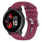 For Garmin Venu 2Plus 20mm Cross Textured Silicone Watch Band(Wine Red) - 1
