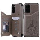 For Galaxy S20 Plus Skull Embossing Pattern Shockproof Protective Case with Card Slots & Photo Frame(Grey) - 1