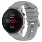 For Garmin Forerunner255S 18mm Cross Textured Silicone Watch Band(Light Grey) - 1