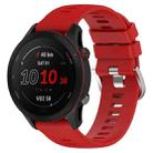 For Garmin Forerunner255S 18mm Cross Textured Silicone Watch Band(Red) - 1