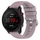 For Garmin Forerunner255S 18mm Cross Textured Silicone Watch Band(Purple) - 1