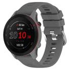 For Garmin Forerunner255S 18mm Cross Textured Silicone Watch Band(Dark Gray) - 1