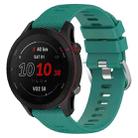 For Garmin Forerunner255S 18mm Cross Textured Silicone Watch Band(Pine Green) - 1