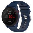 For Garmin Forerunner255S 18mm Cross Textured Silicone Watch Band(Midnight Blue) - 1