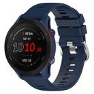 For Garmin Forerunner255 22mm Cross Textured Silicone Watch Band(Midnight Blue) - 1