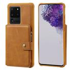 For Galaxy S20 Ultra Zipper Shockproof Protective Case with Card Slots & Bracket & Photo Holder & Wallet Function(Brown) - 1