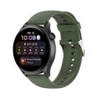 For Huawei Watch3 Pro New Solid Color Soft Silicone Watch Band(Dark Green) - 1