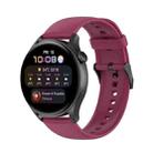 For Huawei Watch3 Pro New Solid Color Soft Silicone Watch Band(Wine Red) - 1