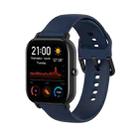 For Amazfit GTS4 Mini Solid Color Soft Silicone Watch Band, Size:S Size(Midnight Blue) - 1