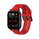 For Amazfit GTS4 Mini Solid Color Soft Silicone Watch Band, Size:Large Size(Red) - 1