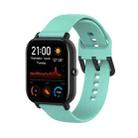 For Amazfit GTS4 Mini Solid Color Soft Silicone Watch Band, Size:Large Size(Teal) - 1