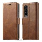 For Samsung Galaxy Z Fold4 5G LC.IMEEKE RFID Anti-theft Leather Phone Case(Brown) - 1