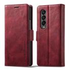 For Samsung Galaxy Z Fold4 5G LC.IMEEKE RFID Anti-theft Leather Phone Case(Red) - 1