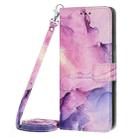 For Samsung Galaxy S21+ 5G Crossbody Painted Marble Pattern Leather Phone Case(Purple) - 2