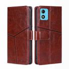 For TCL 305i Geometric Stitching Leather Phone Case(Dark Brown) - 1