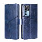 For Xiaomi Redmi K50 Ultra/Xiaomi 12T/Xiaomi 12T Pro Geometric Stitching Leather Phone Case(Blue) - 1