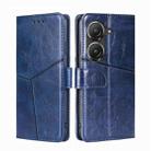 For Asus Zenfone 9 Geometric Stitching Leather Phone Case(Blue) - 1