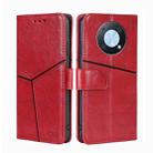 For Huawei nova Y90 4G Geometric Stitching Leather Phone Case(Red) - 1