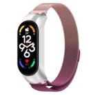 For Xiaomi Mi Band 7 / 7NFC Milan Metal Stainless Steel Watch Band(Pink+Purple) - 1