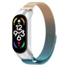 For Xiaomi Mi Band 7 / 7NFC Milan Metal Stainless Steel Watch Band(Retro Gold+Blue) - 1