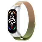 For Xiaomi Mi Band 7 / 7NFC Milan Metal Stainless Steel Watch Band(Retro Gold+Green) - 1