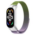 For Xiaomi Mi Band 7 / 7NFC Milan Metal Stainless Steel Watch Band(Green+Purple) - 1