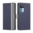 For Xiaomi Redmi K50 Ultra/Xiaomi 12T/Xiaomi 12T Pro Twill Texture Side Button Leather Phone Case(Blue) - 1