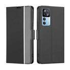 For Xiaomi Redmi K50 Ultra/Xiaomi 12T/Xiaomi 12T Pro Twill Texture Side Button Leather Phone Case(Black) - 1