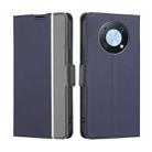 For Huawei nova Y90 4G Twill Texture Side Button Leather Phone Case(Blue) - 1