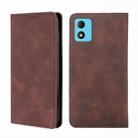 For TCL 305i Skin Feel Magnetic Horizontal Flip Leather Phone Case(Dark Brown) - 1