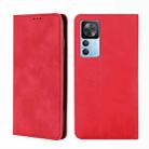 For Xiaomi Redmi K50 Ultra/Xiaomi 12T/Xiaomi 12T Pro Skin Feel Magnetic Horizontal Flip Leather Phone Case(Red) - 1