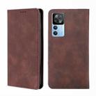 For Xiaomi Redmi K50 Ultra/Xiaomi 12T/Xiaomi 12T Pro Skin Feel Magnetic Horizontal Flip Leather Phone Case(Dark Brown) - 1