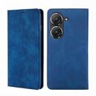 For Asus Zenfone 9 Skin Feel Magnetic Horizontal Flip Leather Phone Case(Blue) - 1