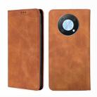 For Huawei nova Y90 4G Skin Feel Magnetic Horizontal Flip Leather Phone Case(Light Brown) - 1