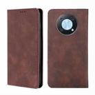 For Huawei nova Y90 4G Skin Feel Magnetic Horizontal Flip Leather Phone Case(Dark Brown) - 1