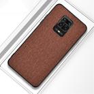 For Xiaomi Redmi Note 9 Pro Shockproof Cloth Texture PC + TPU Protective Case(Brown) - 1