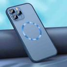 For iPhone 11 Pro Max Skin Feel MagSafe Magnetic Case (Dark Blue) - 1