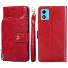 For TCL 305i Zipper Bag Leather Phone Case(Red) - 1