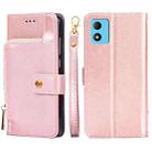 For TCL 305i Zipper Bag Leather Phone Case(Rose Gold) - 1