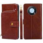 For Huawei nova Y90 4G Zipper Bag Leather Phone Case(Brown) - 1