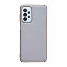 For Samsung Galaxy A23 4G / 5G Waves Series Nano Electroplating Genuine Leather Phone Case(Grey) - 1