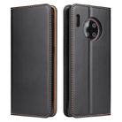 For Huawei Mate 30 Pro Fierre Shann PU Genuine Leather Texture Horizontal Flip Leather Case with Holder & Card Slots & Wallet(Black) - 1