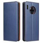 For Huawei Mate 30 Pro Fierre Shann PU Genuine Leather Texture Horizontal Flip Leather Case with Holder & Card Slots & Wallet(Blue) - 1